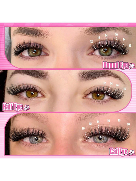 Shein Kit de extensiones de pestañas individuales en forma de D - Quierox - Tienda Online