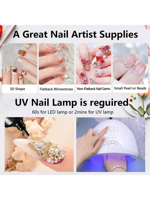 Shein Kit de pegamento para uñas con diamantes de imitación GLOZ, pegamento en gel para uñas para diamantes - Quierox - Tienda Online