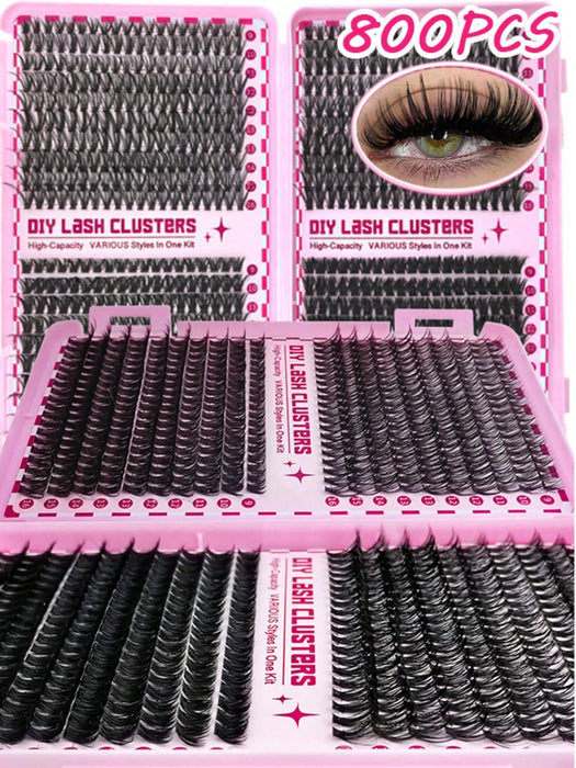 SHEIN Kit de pestañas postizas DIY de 800 piezas con pegamento para pestañas - Quierox - Tienda Online