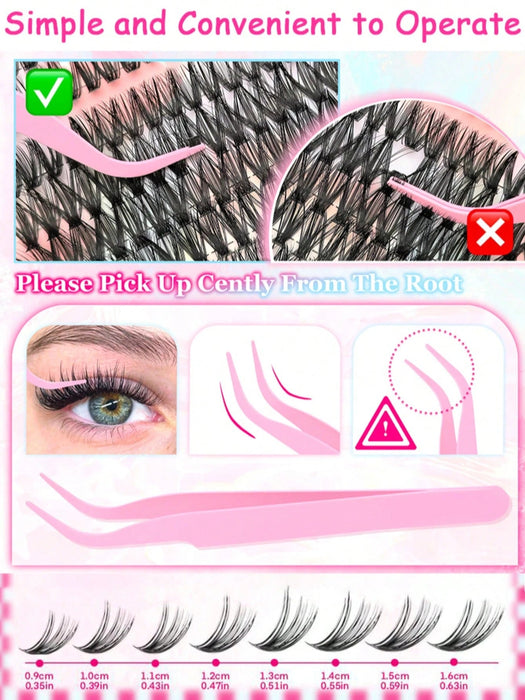 SHEIN Kit de pestañas postizas DIY de 800 piezas con pegamento para pestañas - Quierox - Tienda Online