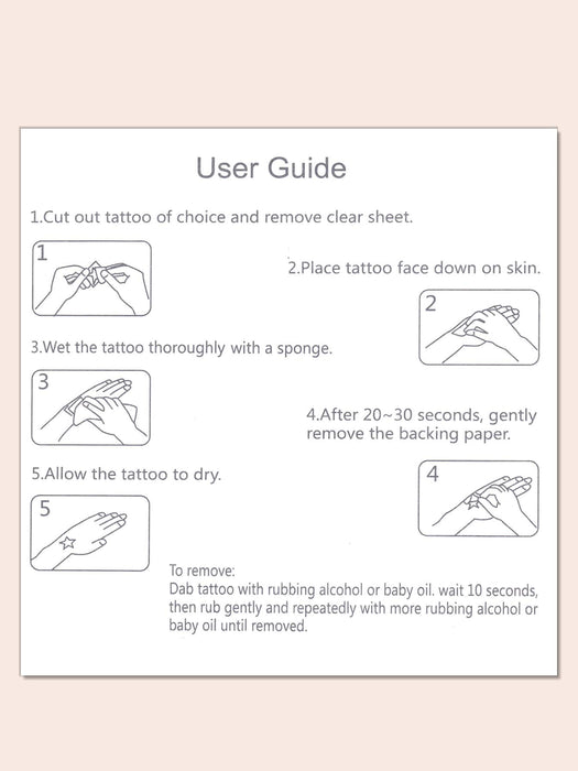 SHEIN Kits de pegatinas de tatuajes, 4 hojas de tatuajes temporales - Quierox - Tienda Online