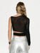Shein KIZN Top asimétrico de malla de una sola manga para fiestas en clubes, bailes, festivales, salidas nocturnas - Quierox - Tienda Online