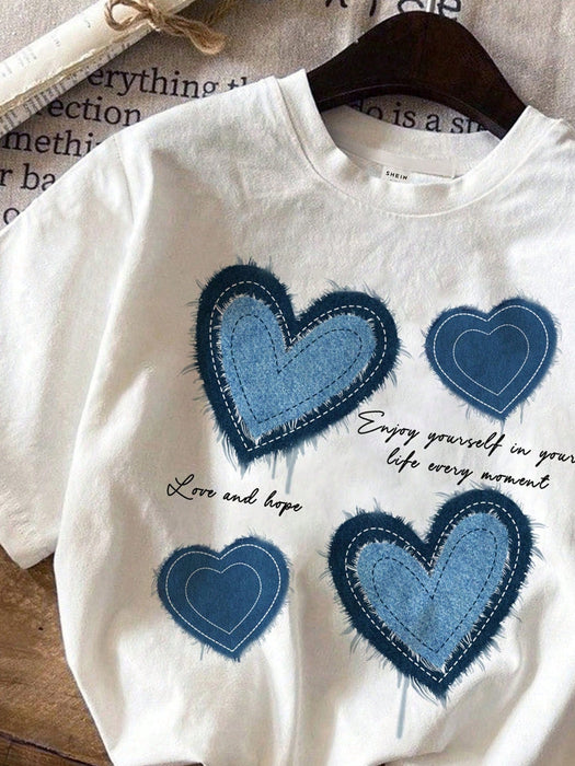 SHEIN Leap Crew Camiseta de manga corta de cuello redondo - Quierox - Tienda Online