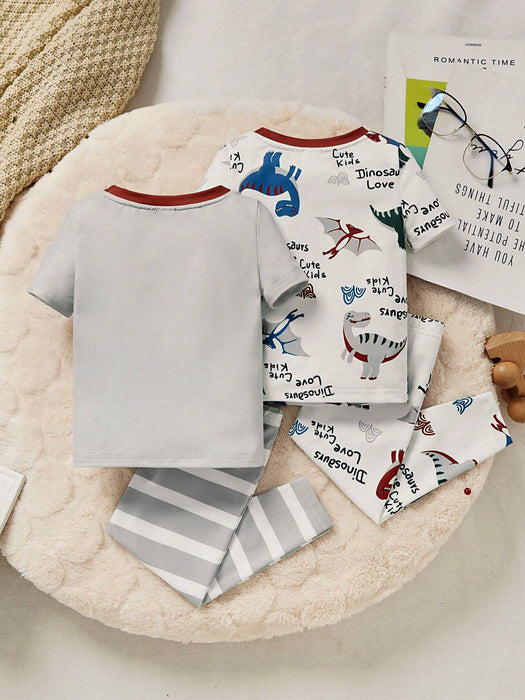 SHEIN Leap Crew Conjunto de pijama tejido a mano (4 piezas) - Quierox - Tienda Online