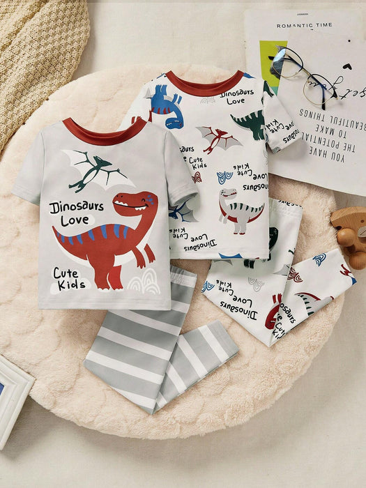 SHEIN Leap Crew Conjunto de pijama tejido a mano (4 piezas) - Quierox - Tienda Online