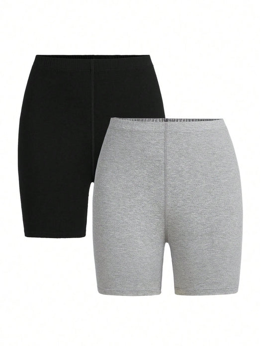 SHEIN Leap Crew Pantalones Cortos Casuales De Color Sólido Para Chicas - Quierox - Tienda Online