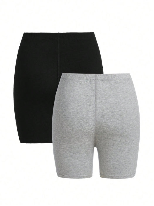 SHEIN Leap Crew Pantalones Cortos Casuales De Color Sólido Para Chicas - Quierox - Tienda Online