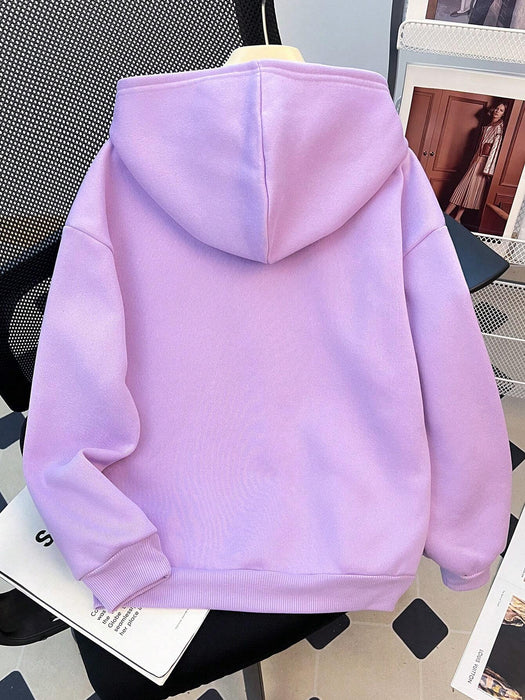 SHEIN Leap Crew Sudadera con capucha, casual y holgado, con estampado - Quierox - Tienda Online