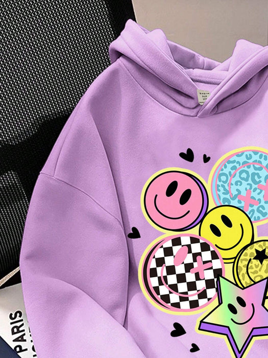 SHEIN Leap Crew Sudadera con capucha, casual y holgado, con estampado - Quierox - Tienda Online