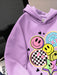 SHEIN Leap Crew Sudadera con capucha, casual y holgado, con estampado - Quierox - Tienda Online