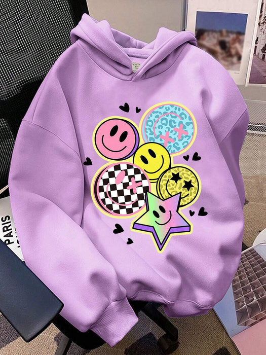SHEIN Leap Crew Sudadera con capucha, casual y holgado, con estampado - Quierox - Tienda Online