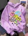 SHEIN Leap Crew Sudadera con capucha, casual y holgado, con estampado - Quierox - Tienda Online