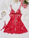 SHEIN Lencería sexy para mujer, babydoll de encaje, camisón push-up con dobladillo - Quierox - Tienda Online