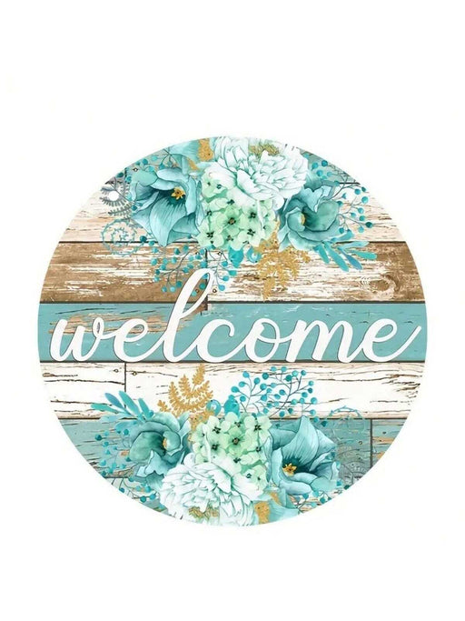 Shein Letrero circular de madera con diseño floral de bienvenida (1 unidad) - Quierox - Tienda Online