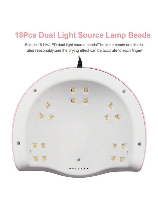 Shein LIMEGIRL 1PC Lámpara de uñas LED UV Lámpara de 18 LED - Quierox - Tienda Online