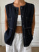 SHEIN Livesso Blusa de mujer de verano sin mangas con cuello redondo de denim - Quierox - Tienda Online