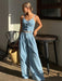 SHEIN Livesso Conjunto de 2 piezas de top de tirantes de mezclilla y pantalones - Quierox - Tienda Online