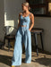 SHEIN Livesso Conjunto de 2 piezas de top de tirantes de mezclilla y pantalones - Quierox - Tienda Online