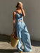 SHEIN Livesso Conjunto de 2 piezas de top de tirantes de mezclilla y pantalones - Quierox - Tienda Online