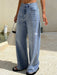 SHEIN Livesso Jeans casuales de pierna ancha, corte amplio - Quierox - Tienda Online