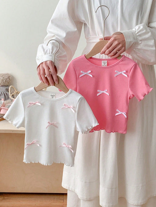 SHEIN LMoss Kids LMoss Conjunto de 2 piezas para niña Camiseta casual ajustada - Quierox - Tienda Online