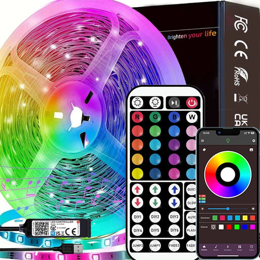 Shein Luces de tira LED USB con control remoto de 44 teclas y control de aplicación 15m/50ft - Quierox - Tienda Online