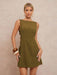 SHEIN Lumalex Vestido mini de línea A con cuello en V sin mangas - Quierox - Tienda Online
