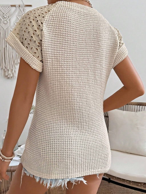 SHEIN LUNE Camiseta De Manga Corta Raglán Con Bordado Para Mujer - Quierox - Tienda Online