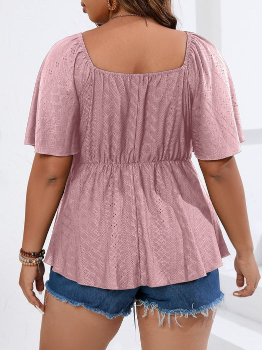 SHEIN LUNE Camiseta girante delantero de manga mariposa - Quierox - Tienda Online