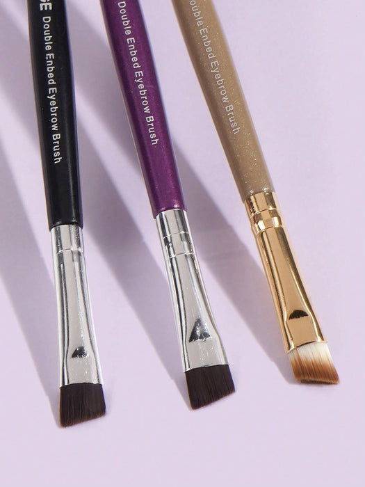 Shein MAANGE 3 piezas Set de cepillos de cejas de doble terminación profesional, herramientas de maquillaje con fibras suaves - Quierox - Tienda Online
