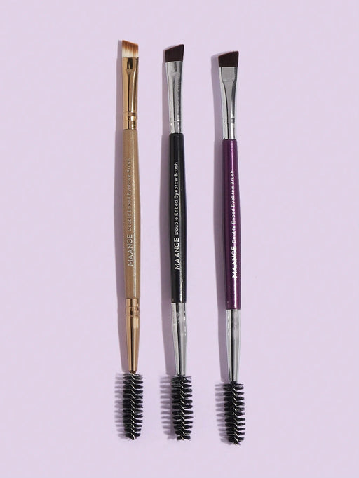 Shein MAANGE 3 piezas Set de cepillos de cejas de doble terminación profesional, herramientas de maquillaje con fibras suaves - Quierox - Tienda Online