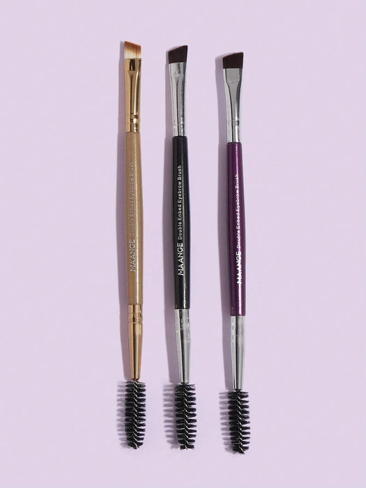 Shein MAANGE 3 piezas Set de cepillos de cejas de doble terminación profesional, herramientas de maquillaje con fibras suaves - Quierox - Tienda Online