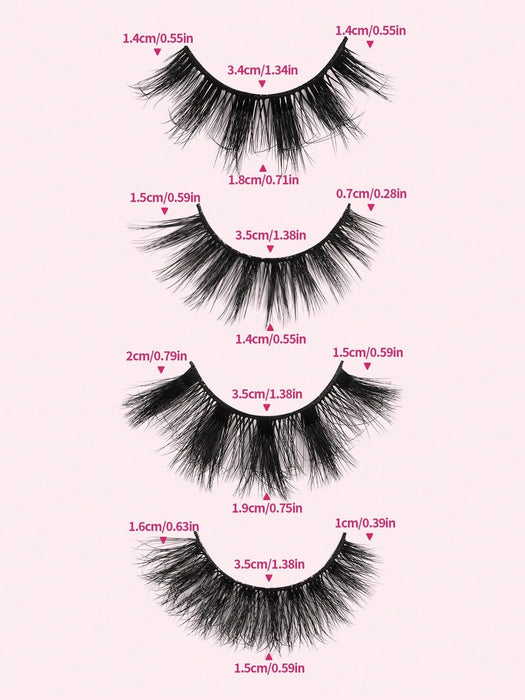 SHEIN MAGEFY 20 pares de pestañas postizas naturales de estilo mixto, pestañas gruesas, rizadas y voluminosas - Quierox - Tienda Online
