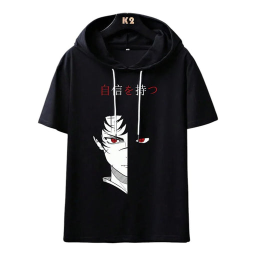 Shein Manfinity Camiseta de manga corta con capucha de anime Rikuya - Quierox - Tienda Online