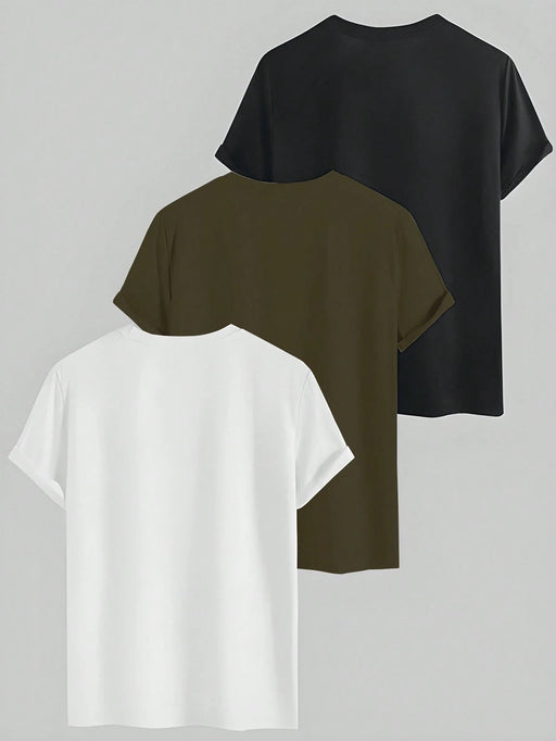 SHEIN Manfinity Dauomo Camiseta casual de verano para hombre de manga - Quierox - Tienda Online