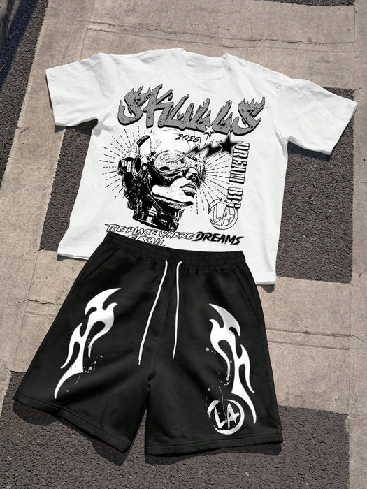SHEIN Manfinity EMRG Conjunto de camiseta de manga corta de cuello redondo - Quierox - Tienda Online