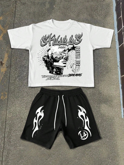 SHEIN Manfinity EMRG Conjunto de camiseta de manga corta de cuello redondo - Quierox - Tienda Online