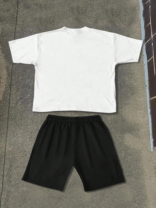 SHEIN Manfinity EMRG Conjunto de camiseta de manga corta de cuello redondo - Quierox - Tienda Online