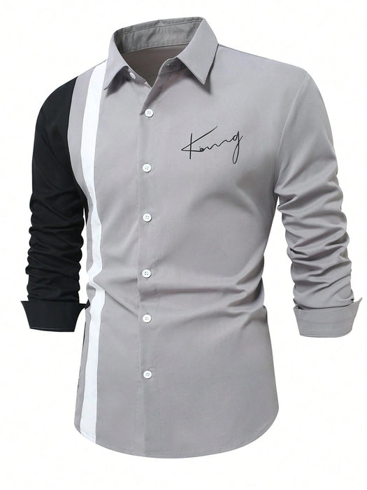 Shein Manfinity Homme Camisa casual de manga larga con botones - Quierox - Tienda Online