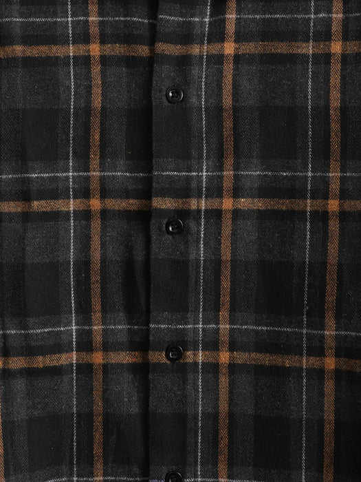 SHEIN Manfinity Homme Camisa casual de manga larga con cuello y estampado a cuadros - Quierox - Tienda Online