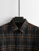 SHEIN Manfinity Homme Camisa casual de manga larga con cuello y estampado a cuadros - Quierox - Tienda Online