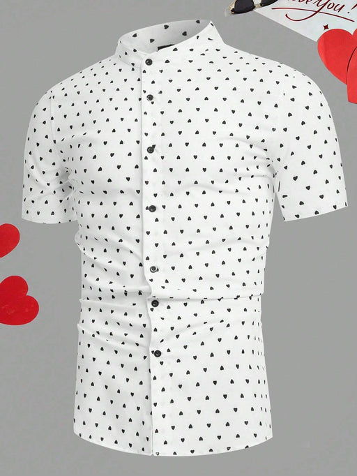 Shein Manfinity Homme Camisa de manga corta con estampado Love para hombre - Quierox - Tienda Online