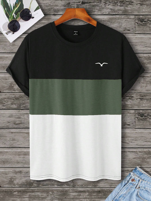 SHEIN Manfinity Homme Camiseta De Cuello Redondo Para Hombres - Quierox - Tienda Online