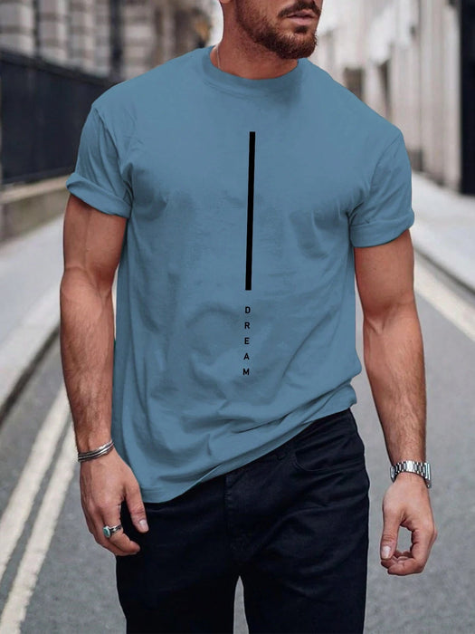 Shein Manfinity Homme Camiseta De Manga Corta Con Estampado De Letras Para Hombre - Quierox - Tienda Online