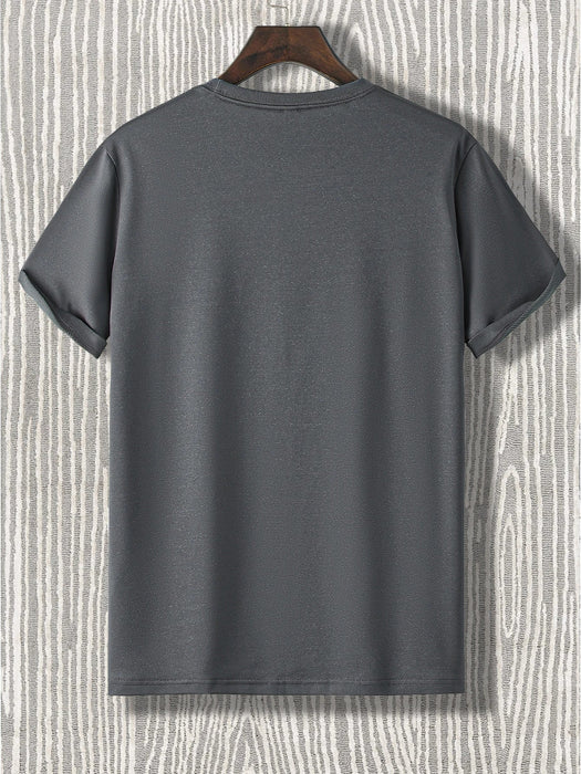 SHEIN Manfinity Homme Camisetas para hombres ajustadas de cuello redondo - Quierox - Tienda Online