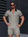 SHEIN Manfinity Homme Conjunto de camisa de unicolor, estilo simple y casual - Quierox - Tienda Online