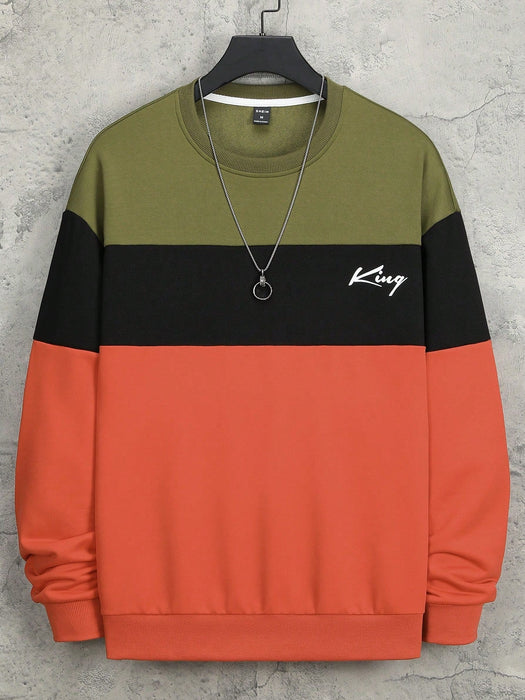 SHEIN Manfinity Homme Hombres Sudadera con estampado de letra de color - Quierox - Tienda Online