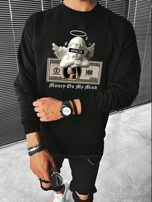 SHEIN Manfinity LEGND Sudadera Gráfica De Eslogan Y Figura Para Hombres - Quierox - Tienda Online