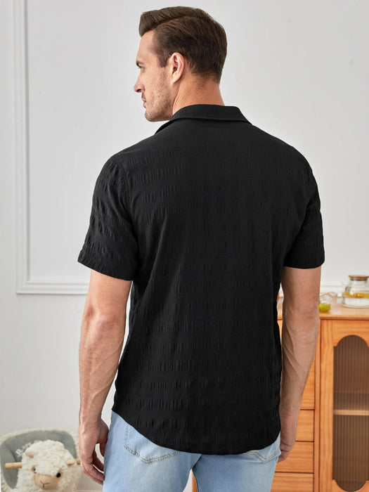 Shein Manfinity RelaxMax Hombres Camisa con botón bajo curvo - Quierox - Tienda Online