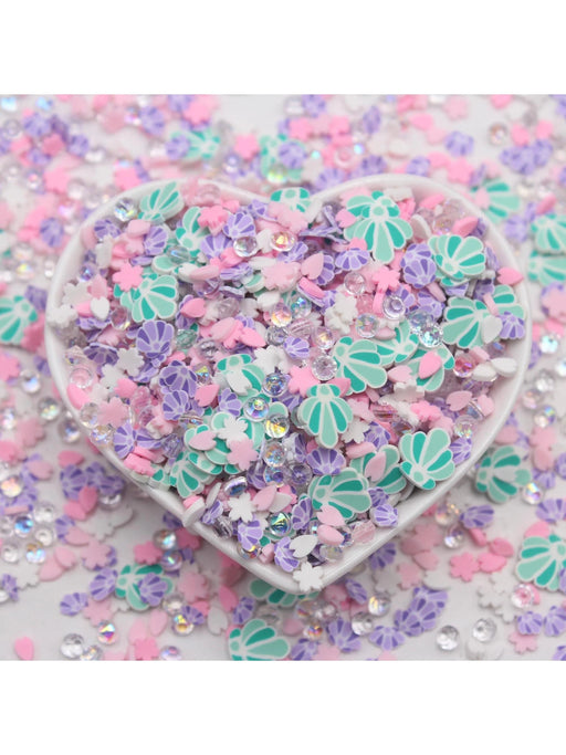 Shein Material para manualidades (20 g/pieza) para decoración de PVC: relleno, accesorios, concha verde, pétalos de flor de cerezo - Quierox - Tienda Online